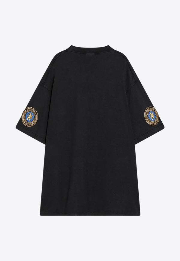 Balenciaga Dry Fleece Uniform Faded T-shirt Black 831305TSVH4/R_BALEN-1041