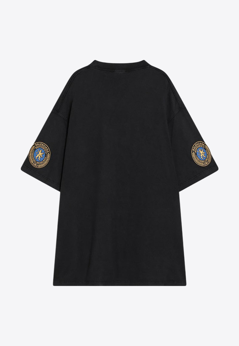 Balenciaga Dry Fleece Uniform Faded T-shirt Black 831305TSVH4/R_BALEN-1041