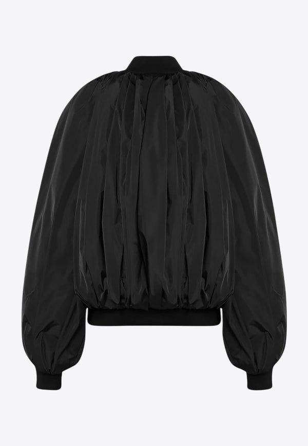 Balenciaga Draped Zip-Up Bomber Jacket Black 831515TRO06/Q_BALEN-1000