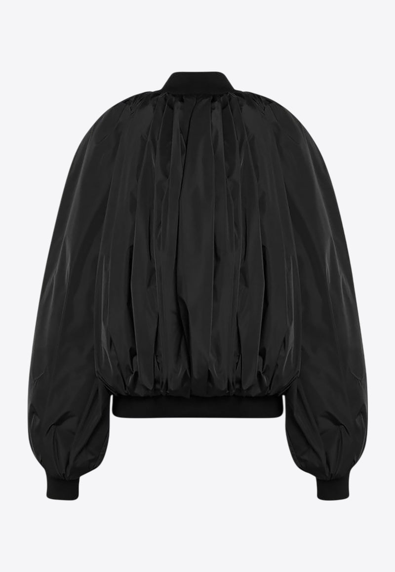 Balenciaga Draped Zip-Up Bomber Jacket Black 831515TRO06/Q_BALEN-1000