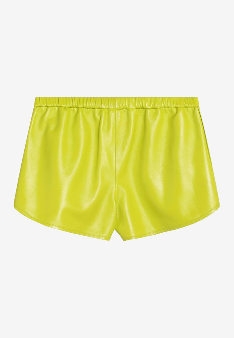 Gucci Leather Mini Shorts Lime 833131XNA68/Q_GUC-3753