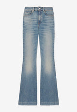 Alexander McQueen Narrow Bootcut Washed Jeans Blue 834150QMAC4 4164