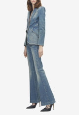 Alexander McQueen Narrow Bootcut Washed Jeans Blue 834150QMAC4 4164