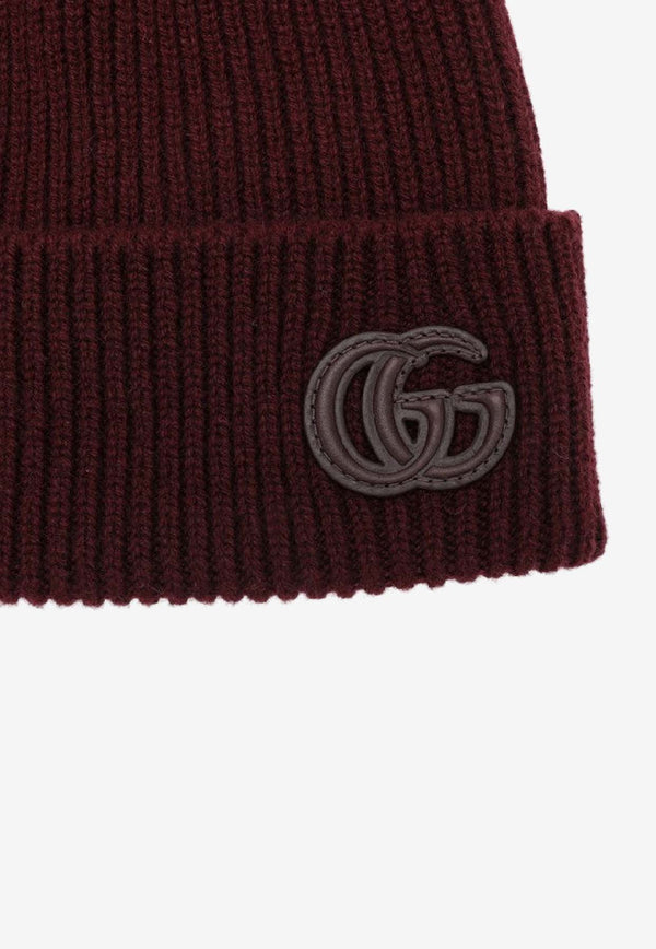 Gucci Double G Cashmere Beanie Burgundy 8341903GAC0/R_GUC-6100
