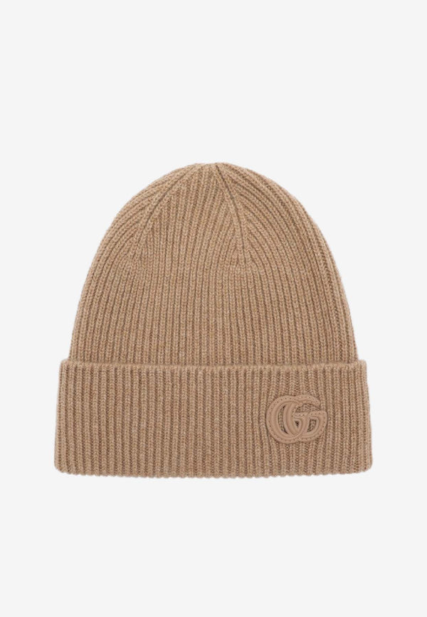 Gucci Double G Patch Cashmere Beanie Camel 8341903GAC0/R_GUC-9800