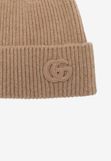 Gucci Double G Patch Cashmere Beanie Camel 8341903GAC0/R_GUC-9800