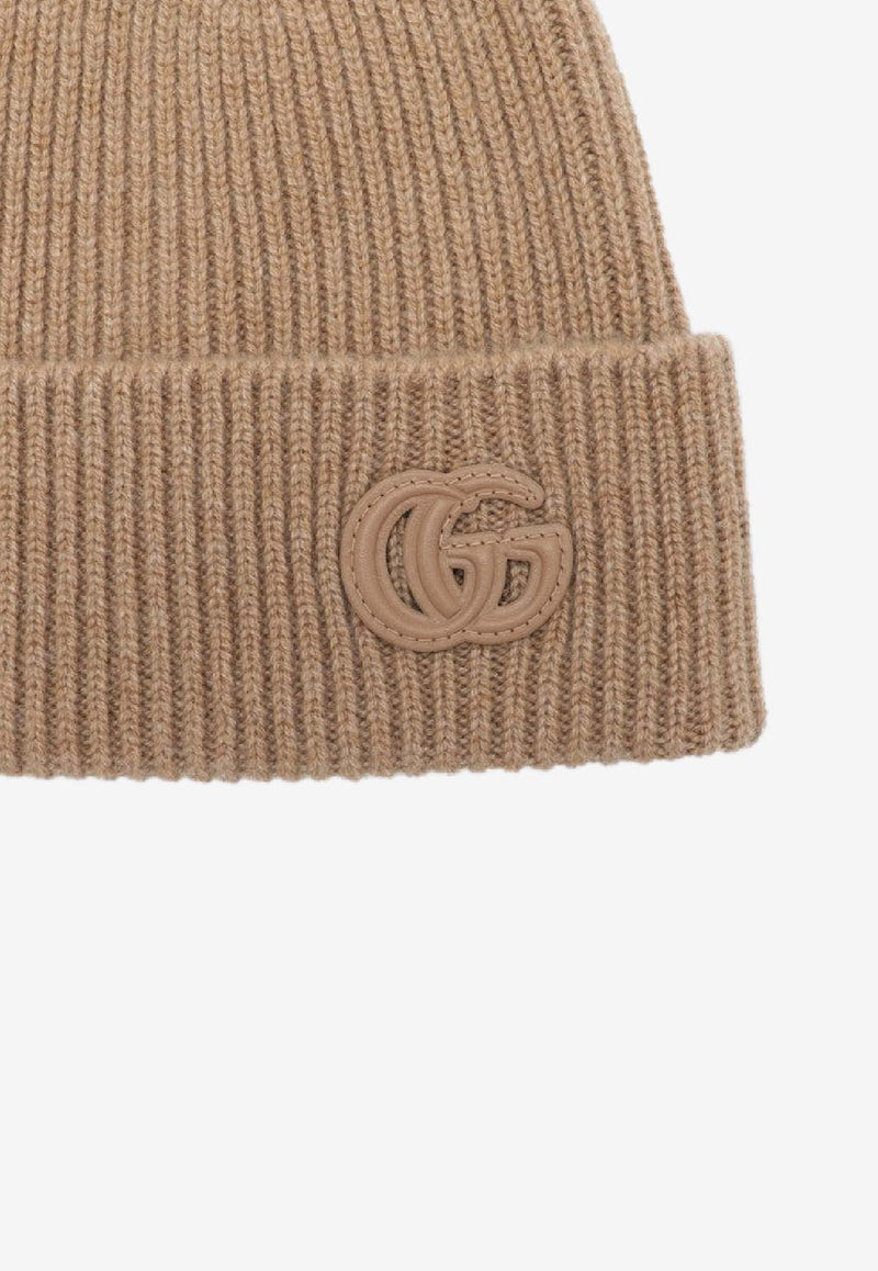 Gucci Double G Patch Cashmere Beanie Camel 8341903GAC0/R_GUC-9800