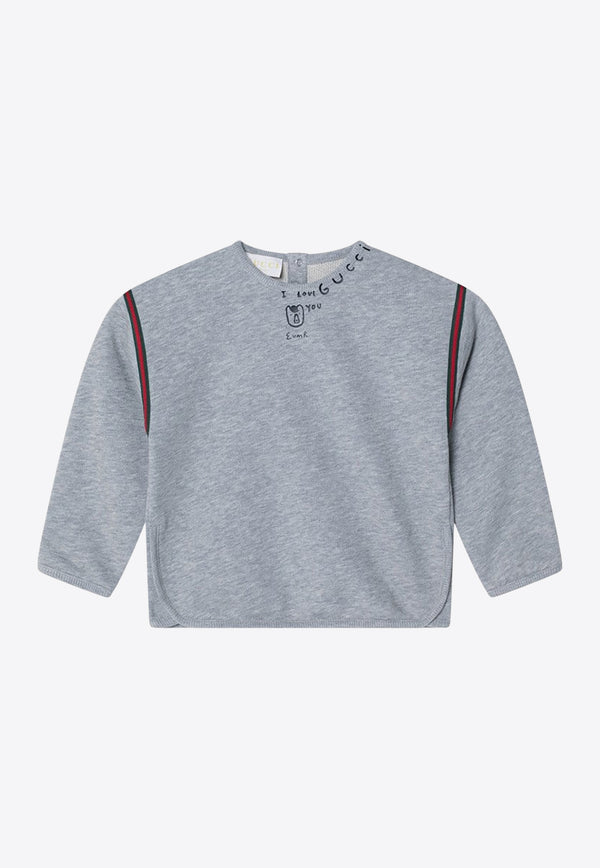 Gucci Kids Babies Printed Sweatshirt Gray 834259XJHD7/R_GUC-1183