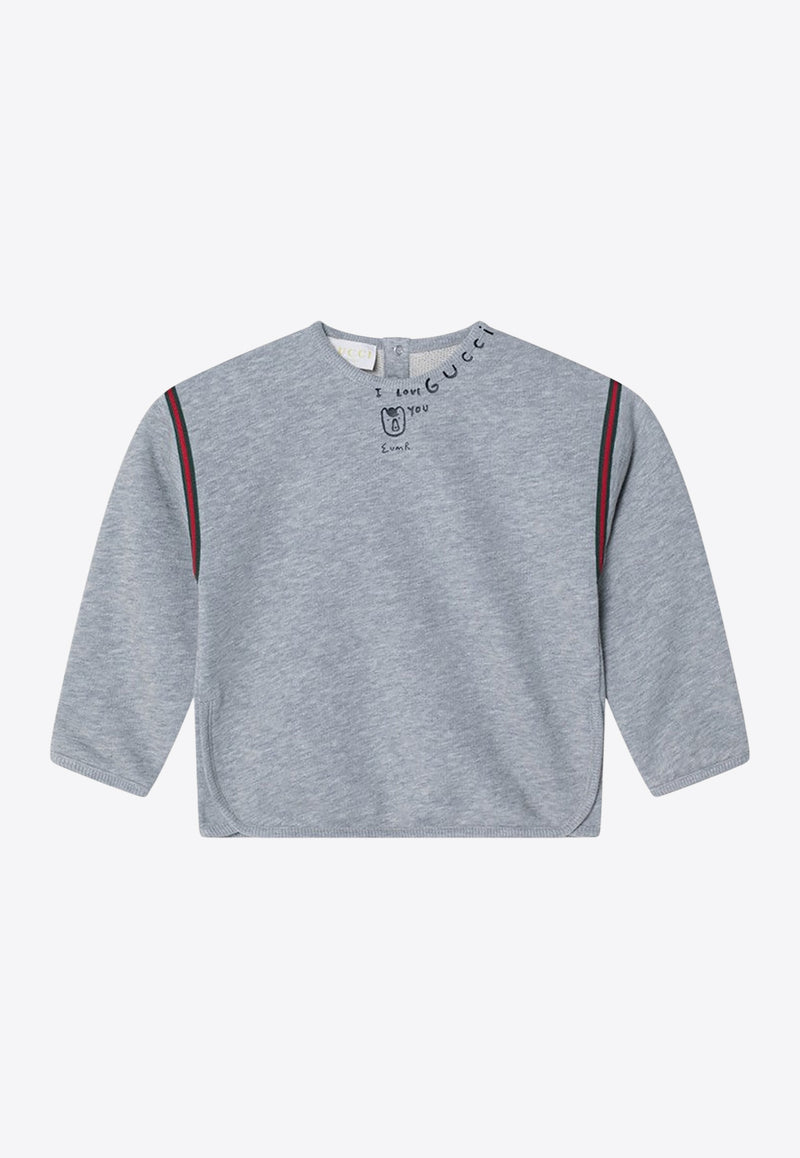 Gucci Kids Babies Printed Sweatshirt Gray 834259XJHD7/R_GUC-1183