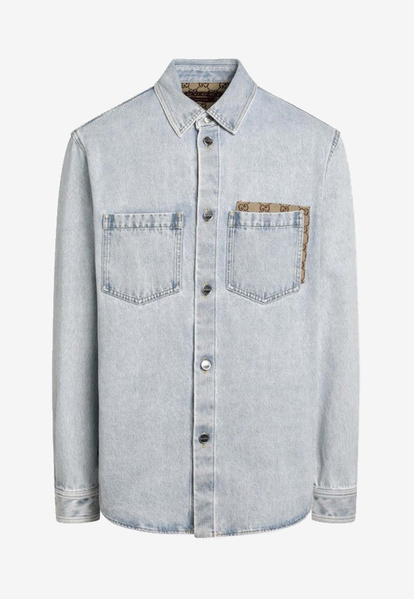 Gucci Faded Denim Shirt  Light Blue 835220XDDCY/R_GUC-4452