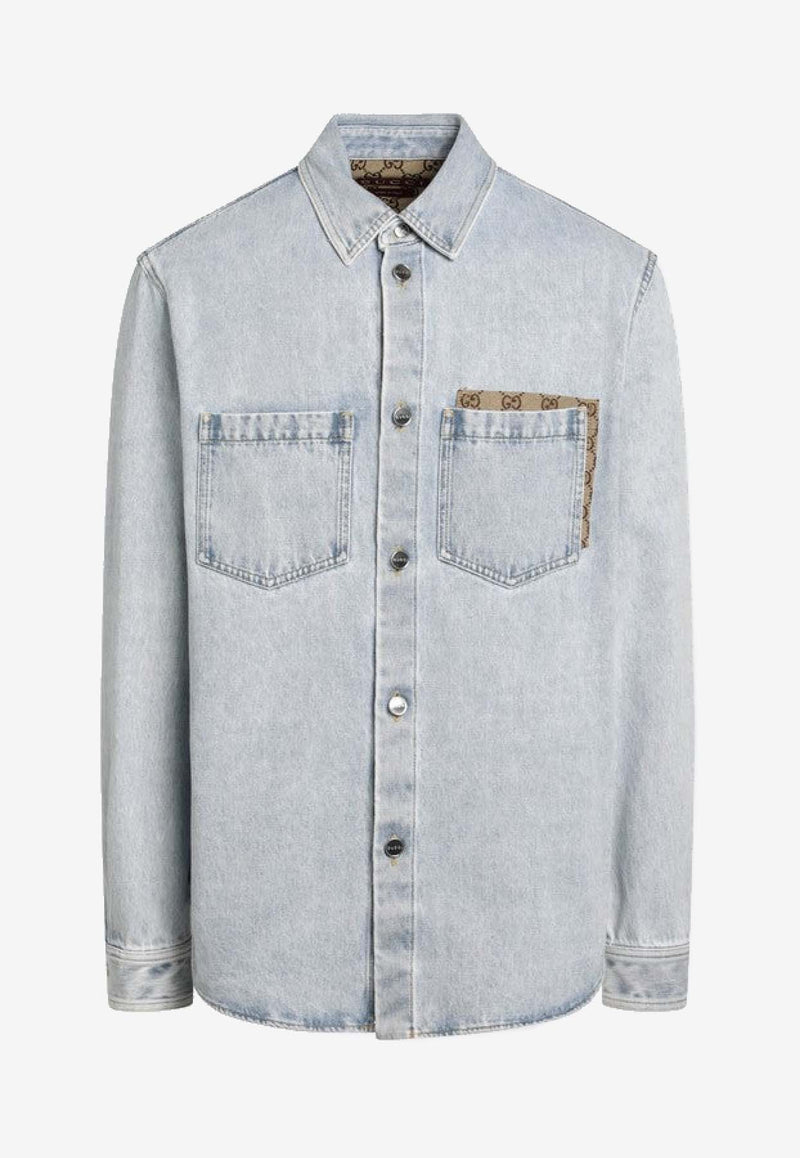 Gucci Faded Denim Shirt  Light Blue 835220XDDCY/R_GUC-4452