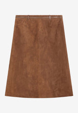 Gucci Horsebit Suede Skirt Brown 835480XNA8L/R_GUC-2535