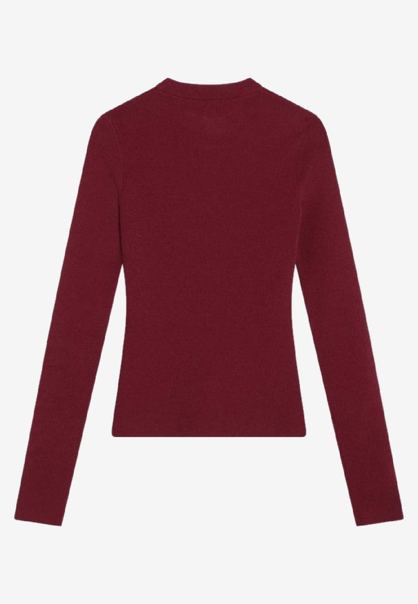 Balenciaga Nano BB Ribbed Sweater Burgundy 835494T5231/R_BALEN-6010