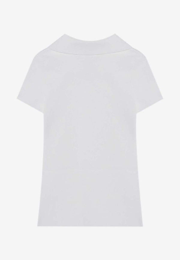 Balenciaga Nano BB V-neck Polo T-shirt White 835501T5231/R_BALEN-9040