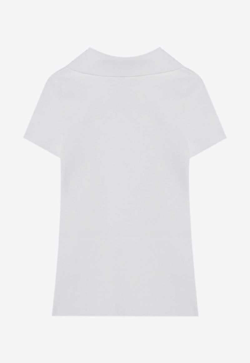 Balenciaga Nano BB V-neck Polo T-shirt White 835501T5231/R_BALEN-9040