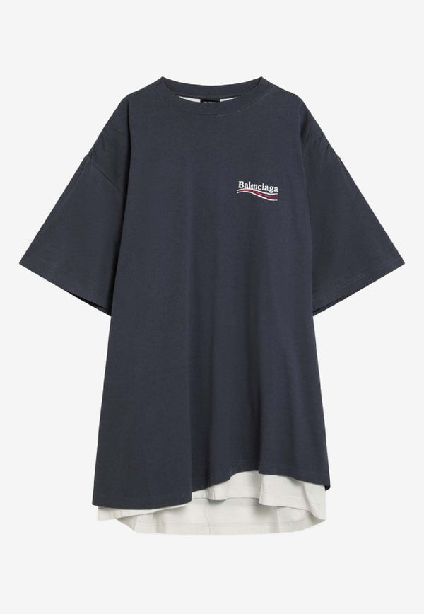 Balenciaga Political Campaign Layered T-shirt Navy 835512TSVU9/R_BALEN-3903