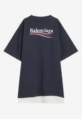Balenciaga Political Campaign Layered T-shirt Navy 835512TSVU9/R_BALEN-3903