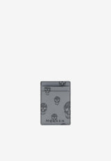 Alexander McQueen Skull Print Leather Magnetic Cardholder Gray 8361401AAWE 1960