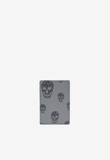 Alexander McQueen Skull Print Leather Magnetic Cardholder Gray 8361401AAWE 1960