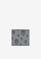 Alexander McQueen Skull Print Leather Bi-Fold Wallet Gray 8361471AAWE 1960