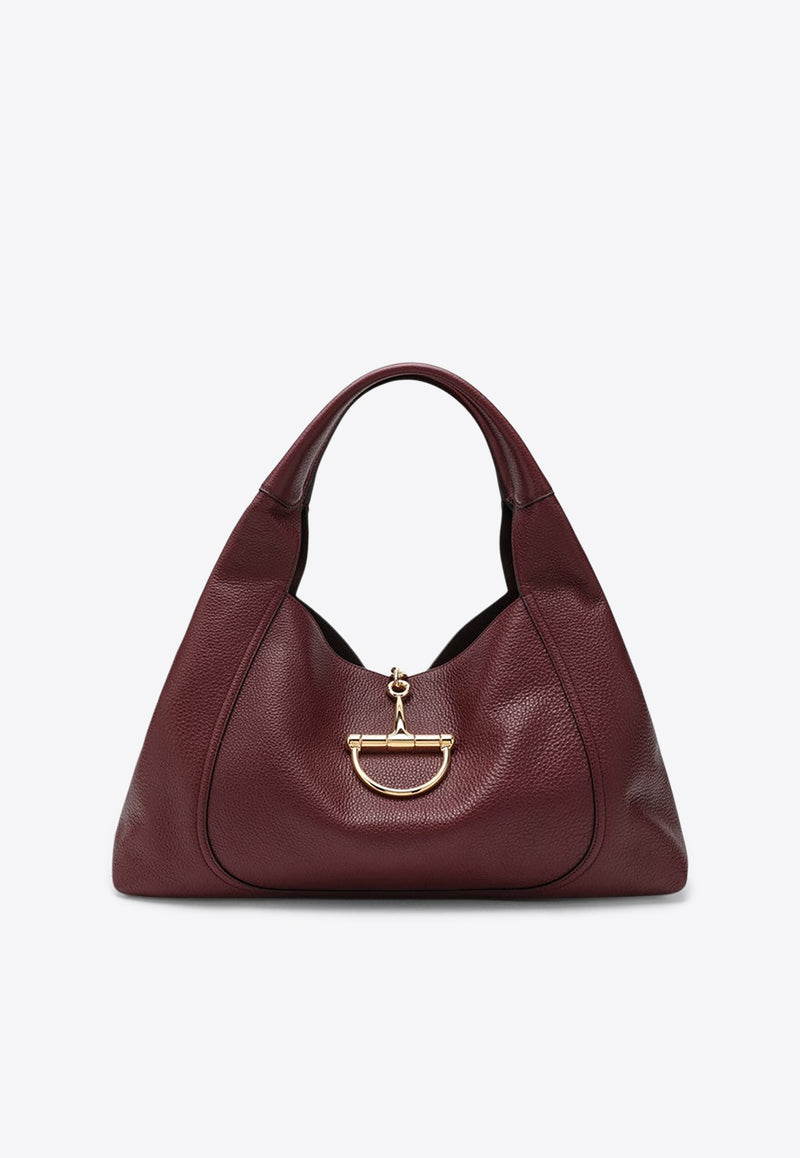 Gucci Softbit Maxi Leather Hobo Bag Burgundy 837466AAEAO/R_GUC-6207