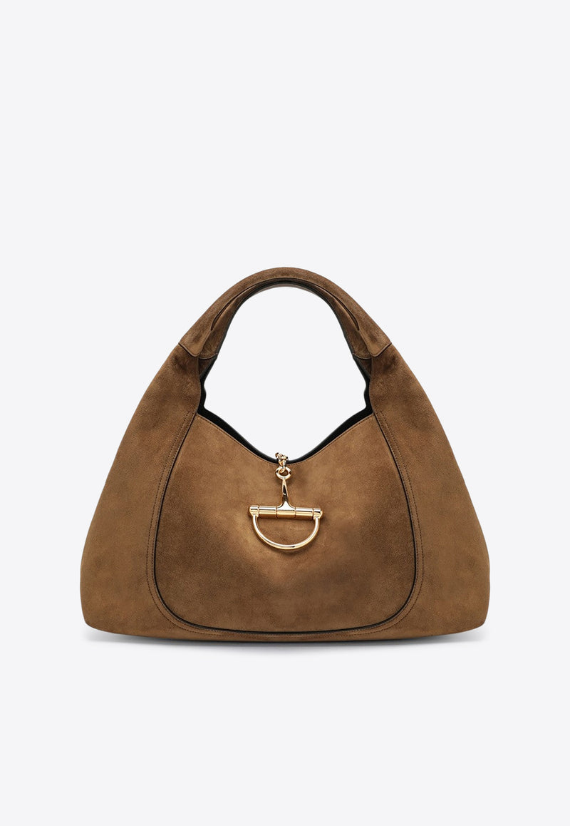 Gucci Softbit Maxi Suede Hobo Bag Brown 837466AAFLB/R_GUC-2118