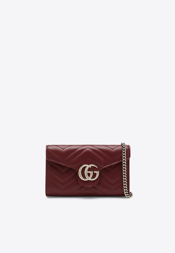 Gucci GG Marmont Quilted Leather Chain Clutch Burgundy 837745AAET8/R_GUC-6207