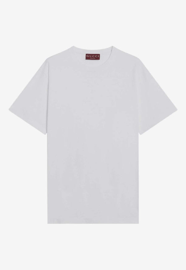 Gucci Logo Embroidered Crewneck T-shirt White 837959XJHJR/R_GUC-9692