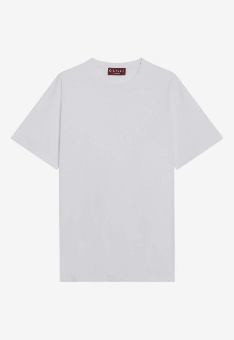 Gucci Logo Embroidered Crewneck T-shirt White 837959XJHJR/R_GUC-9692