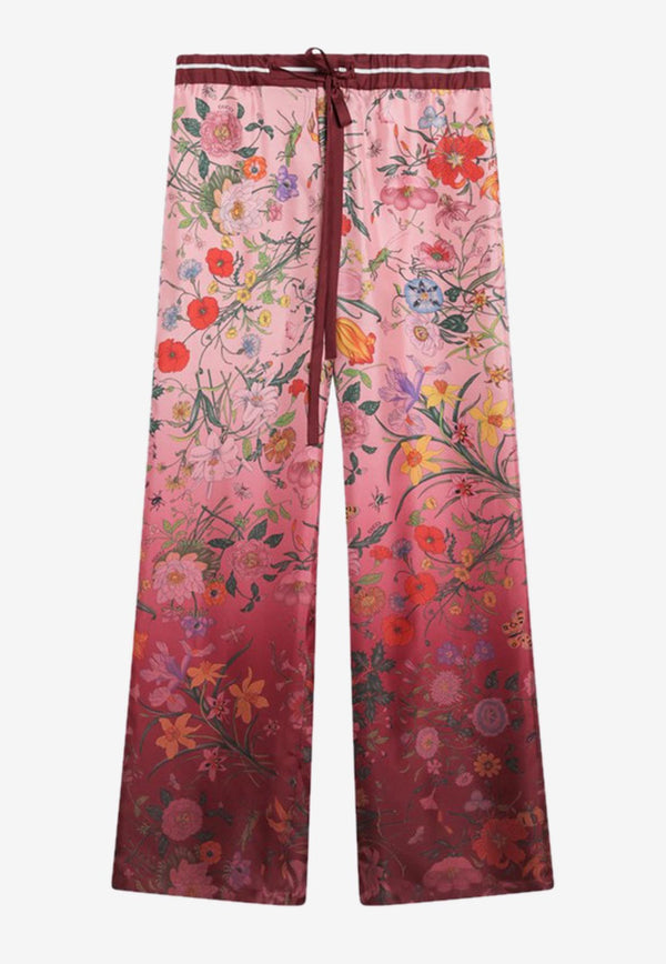 Gucci Floral Print Ombre Silk Pants Pink 837980Z7AUH/R_GUC-5057