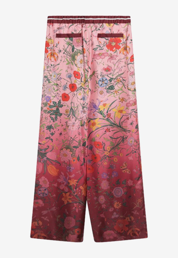 Gucci Floral Print Ombre Silk Pants Pink 837980Z7AUH/R_GUC-5057