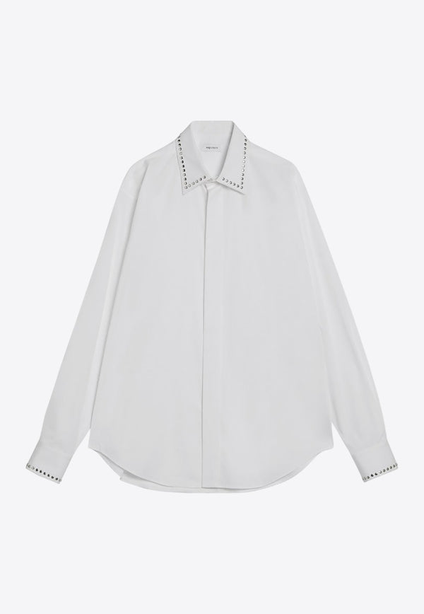 Alexander McQueen Studded Button-Up Shirt White 838507QNAAX/R_ALEXQ-9000