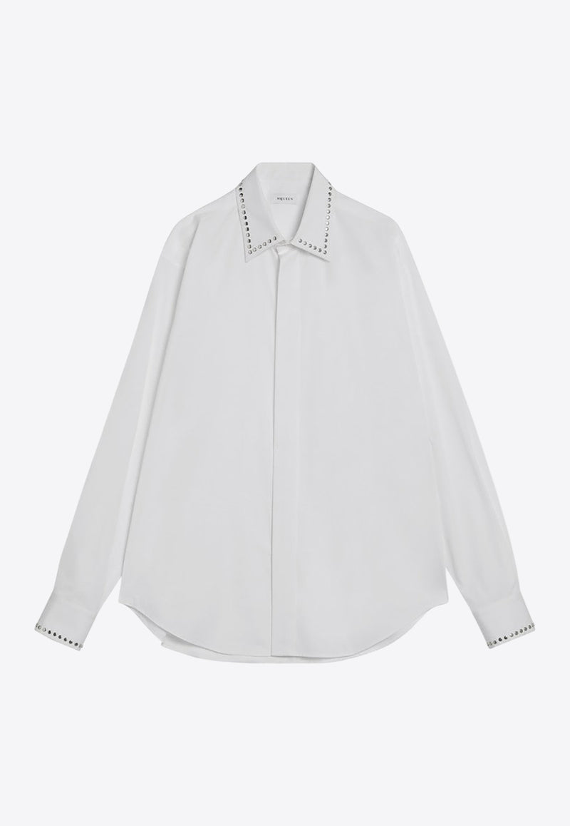 Alexander McQueen Studded Button-Up Shirt White 838507QNAAX/R_ALEXQ-9000