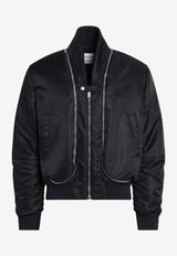 Alexander McQueen Zip-Up Bomber Jacket Black 838589QRAAK/R_ALEXQ-1000