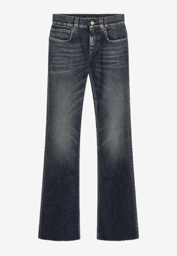 Balenciaga Logo Patch Bootcut Jeans Blue 838692TSWC4/R_BALEN-5002