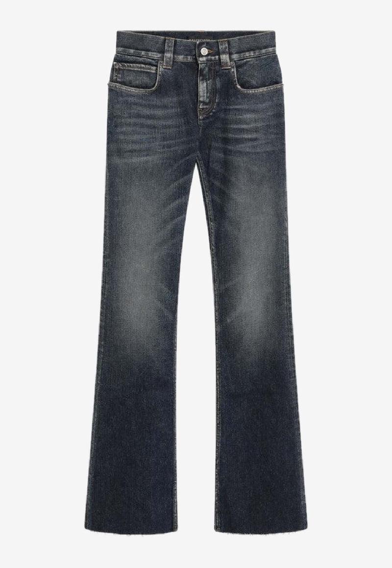 Balenciaga Logo Patch Bootcut Jeans Blue 838692TSWC4/R_BALEN-5002