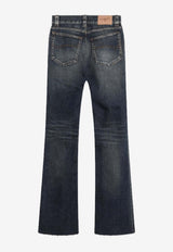 Balenciaga Logo Patch Bootcut Jeans Blue 838692TSWC4/R_BALEN-5002