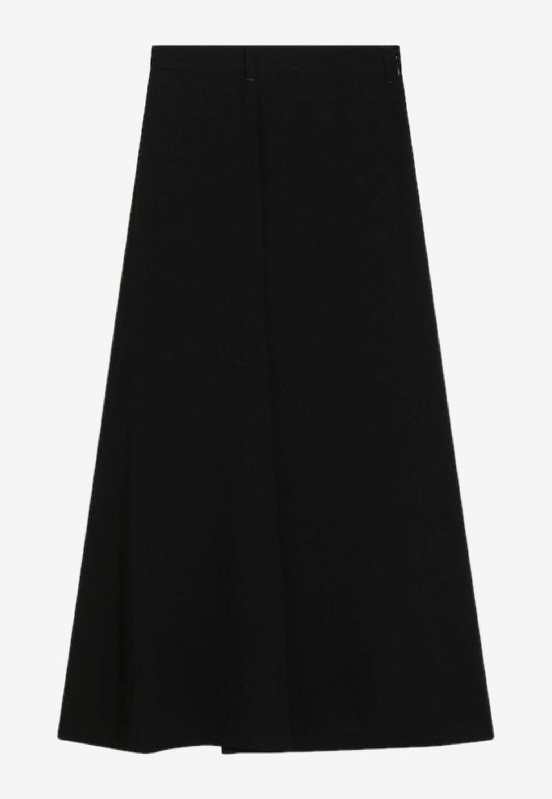 Balenciaga Draped Asymmetric Midi Skirt Black 838761TSO03/R_BALEN-1000