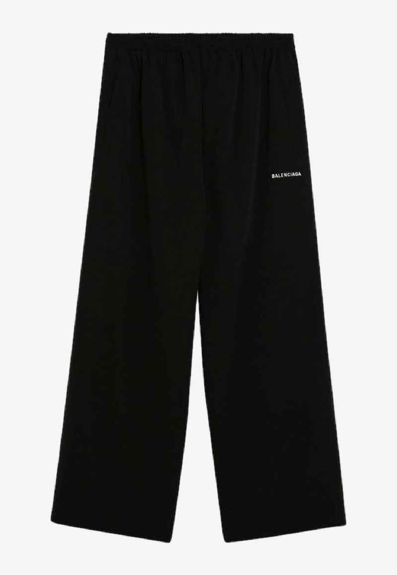 Balenciaga Logo Wide-Leg Pants Black 838823TRO31/R_BALEN-1000