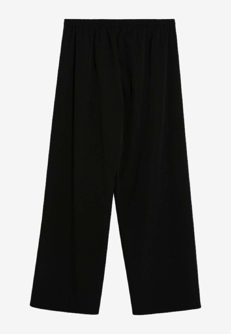 Balenciaga Logo Wide-Leg Pants Black 838823TRO31/R_BALEN-1000