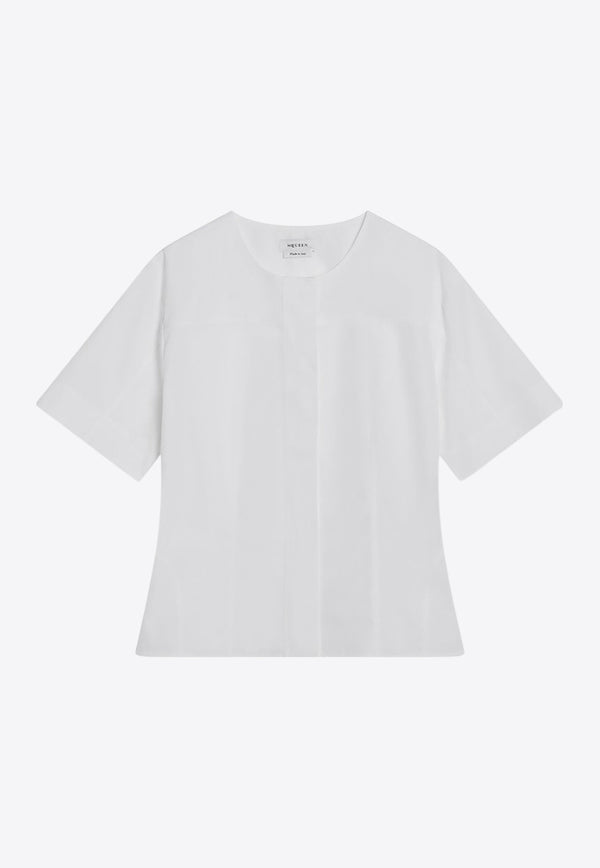 Alexander McQueen Corset Style Poplin Top White 838911QAABT/R_ALEXQ-9000