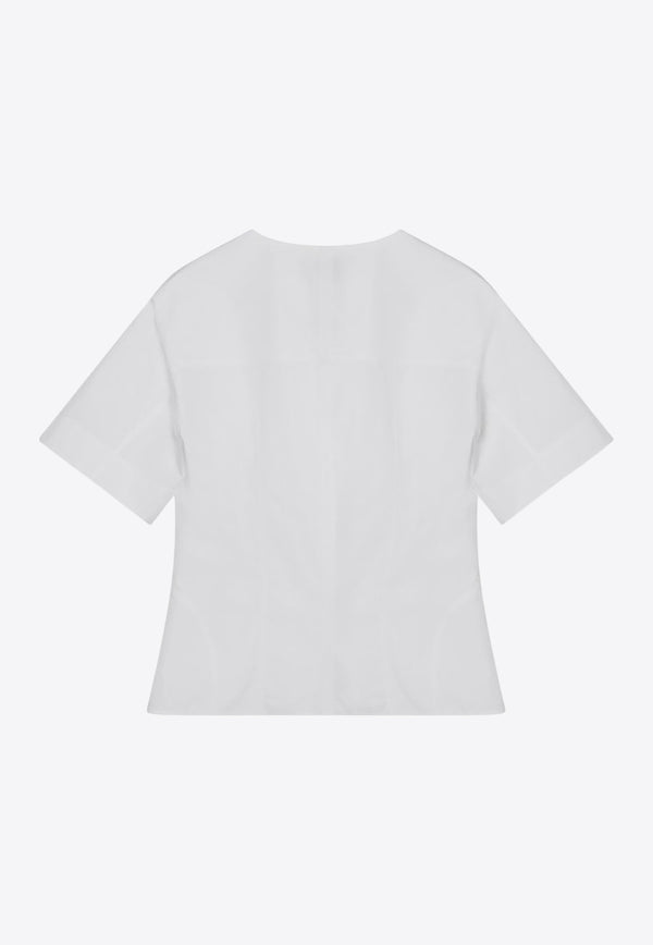 Alexander McQueen Corset Style Poplin Top White 838911QAABT/R_ALEXQ-9000