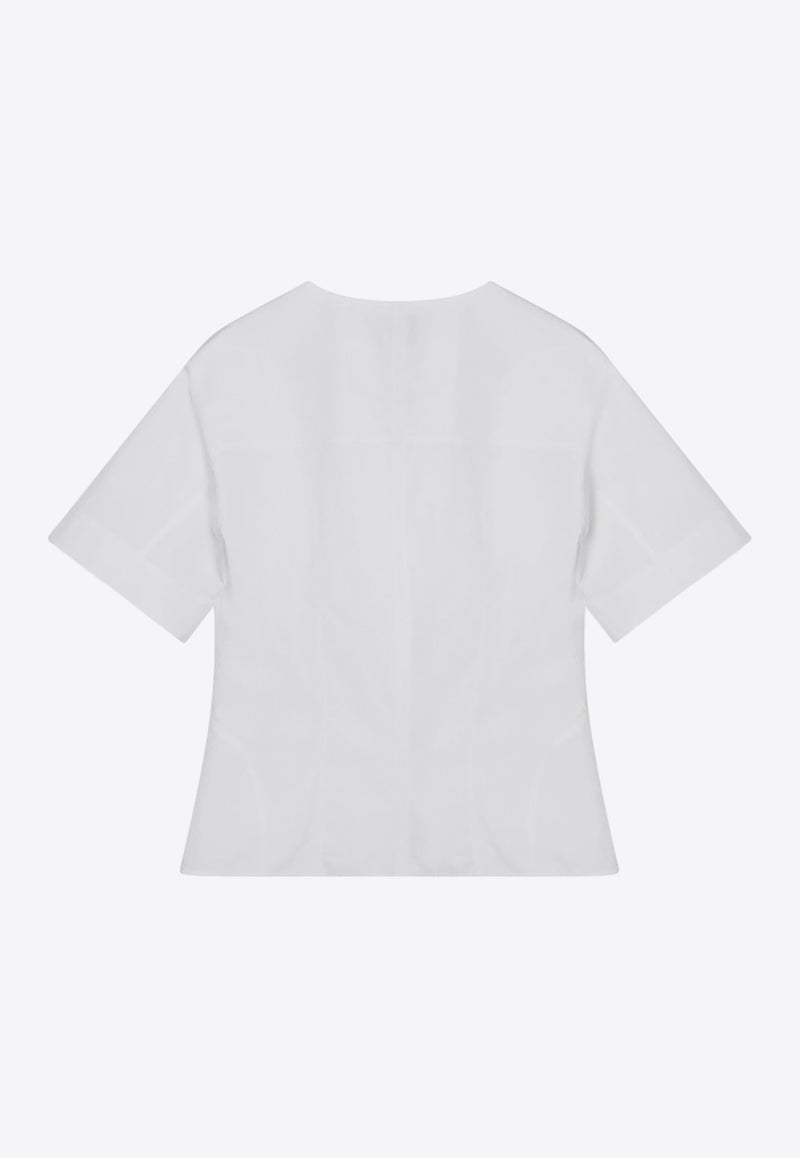 Alexander McQueen Corset Style Poplin Top White 838911QAABT/R_ALEXQ-9000