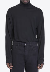 The Row Mavel High-Neck Wool Sweater Black 839-Y590-BLK