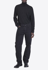 The Row Mavel High-Neck Wool Sweater Black 839-Y590-BLK