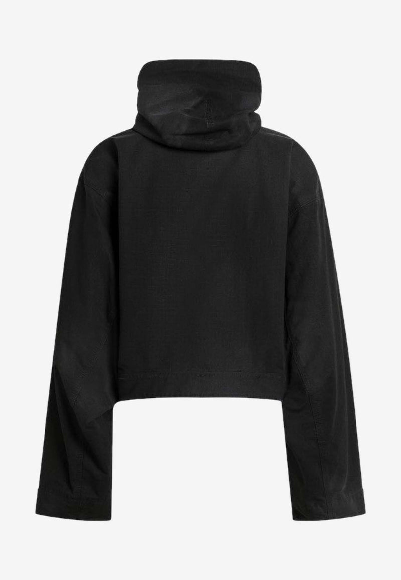 Balenciaga Cropped Hooded Jacket Black 839086TQP13/R_BALEN-1000