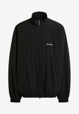 Balenciaga Logo Print Zip-Up Tracksuit Jacket Black 839090TRO31/R_BALEN-1000