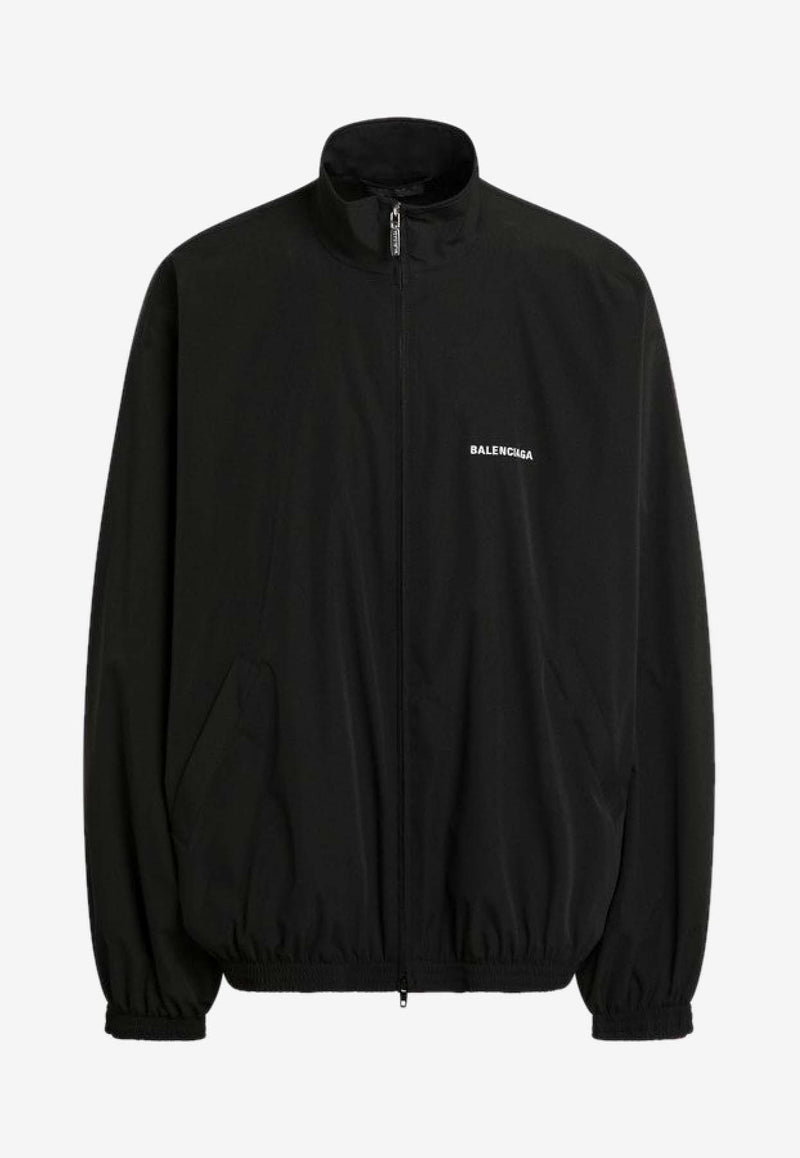 Balenciaga Logo Print Zip-Up Tracksuit Jacket Black 839090TRO31/R_BALEN-1000