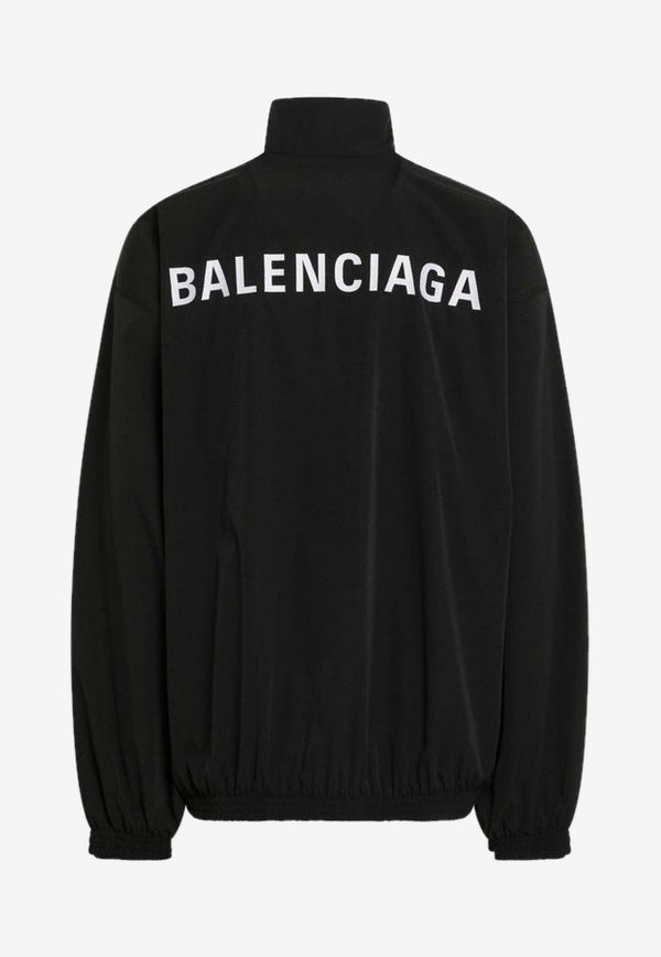 Balenciaga Logo Print Zip-Up Tracksuit Jacket Black 839090TRO31/R_BALEN-1000