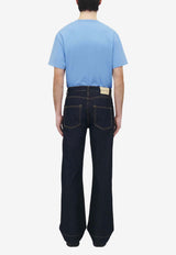 Alexander McQueen Logo Patch Wide-Leg Jeans Indigo 839142QYAAB 4244